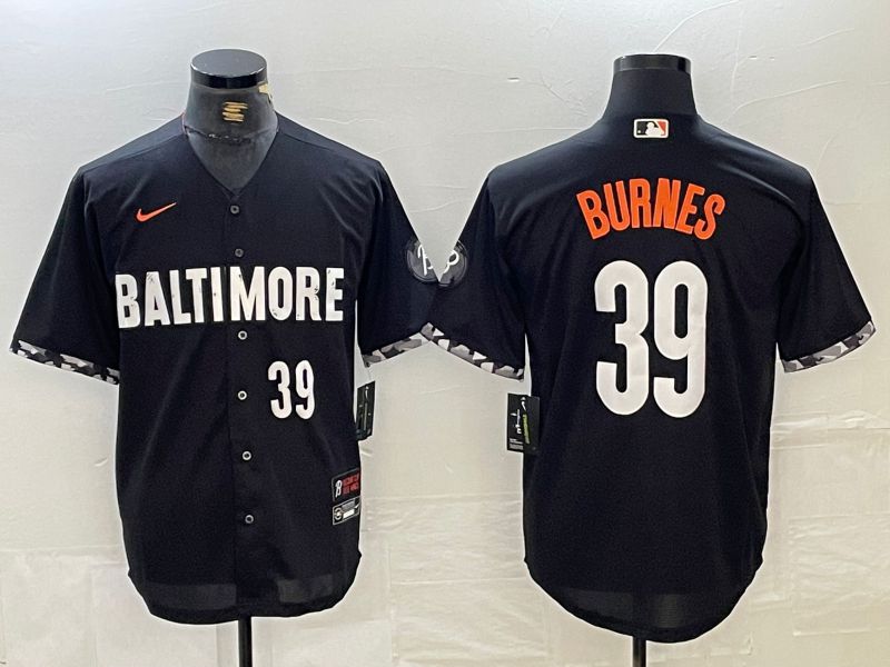 Men Baltimore Orioles #39 Burnes Black City Edition Nike 2024 MLB Jersey style 5->youth nfl jersey->Youth Jersey